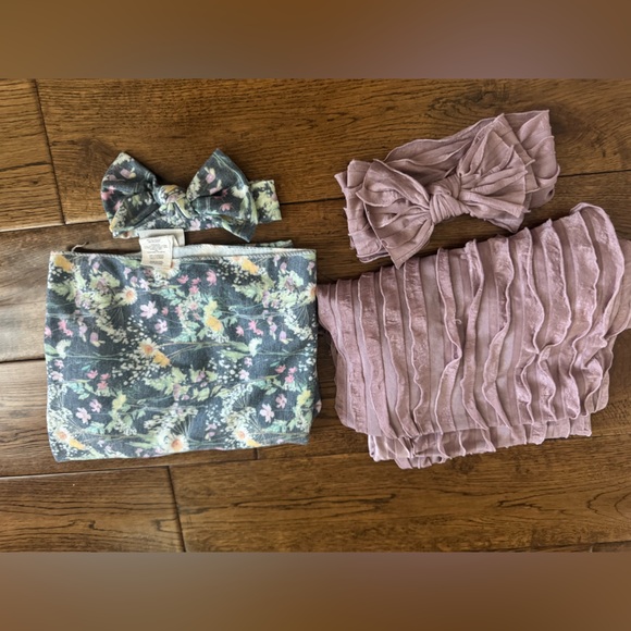 Other - Baby Swaddle and Headbands Set